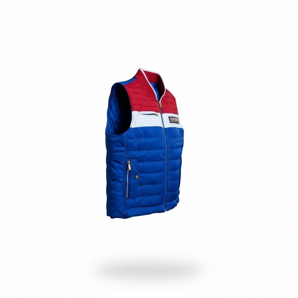 Honda Racing F1 Retro Puffer Vest Men’s XL – Red/White/Blue Colorblock